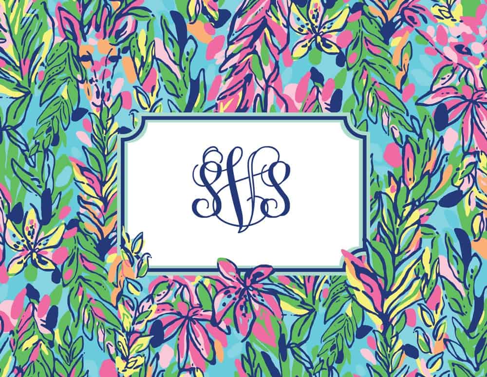 Lilly Pulitzer Monogrammed Notecard