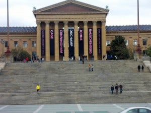 Museum of art, rocky steps