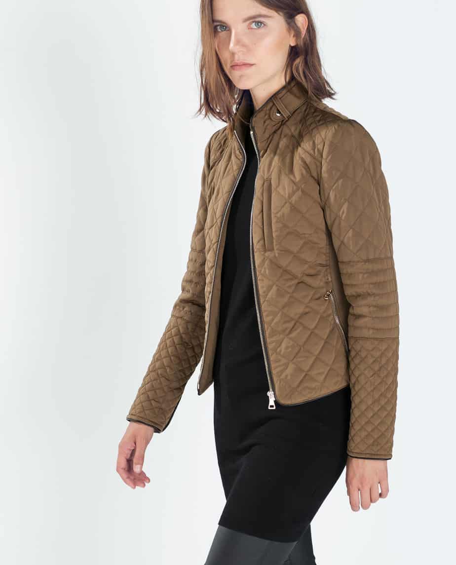 zara padded jacket with zips