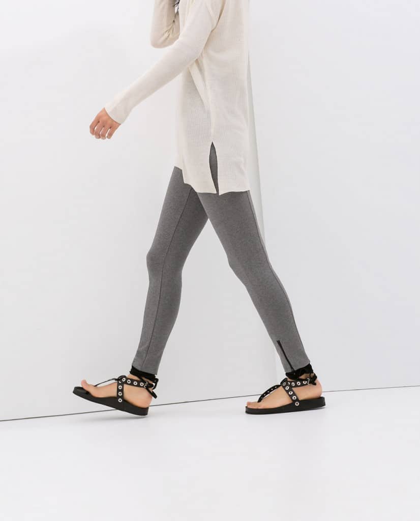 zara zippered leggings