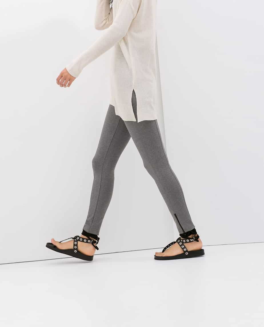 zara zippered leggings