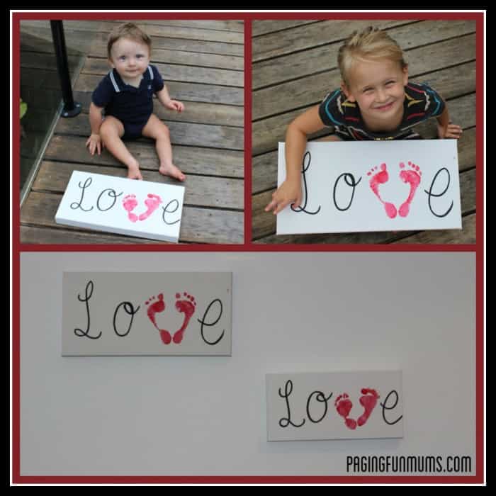 Valentine's Day Footprints by Paging Fun Mums