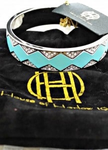 House of Harlow Leather and Crystal Bracelet