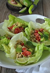 Cilantro Lime Turkey Taco Lettuce Wraps