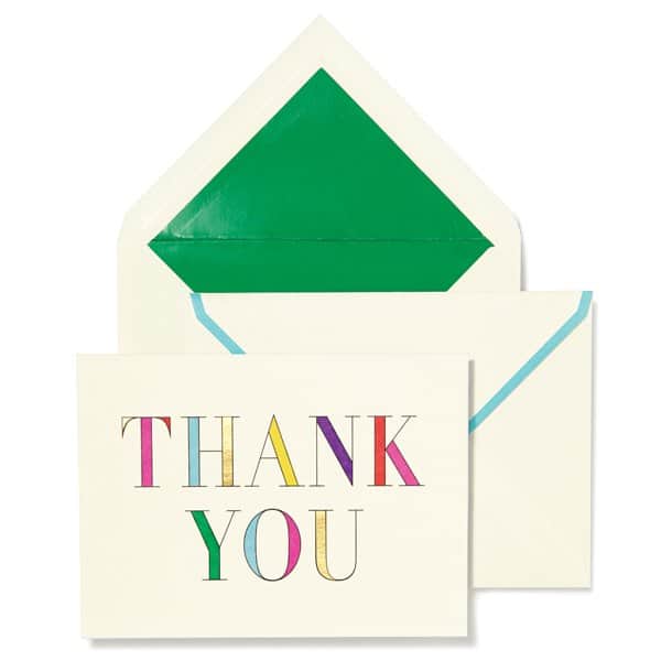 Kate Spade Rainbow Thank You Card