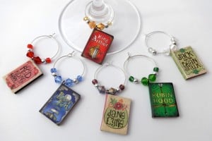 Book Lover Wine Charms