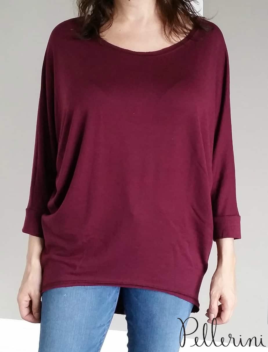 Wantable Style Edit French Terry Dolman in Wine