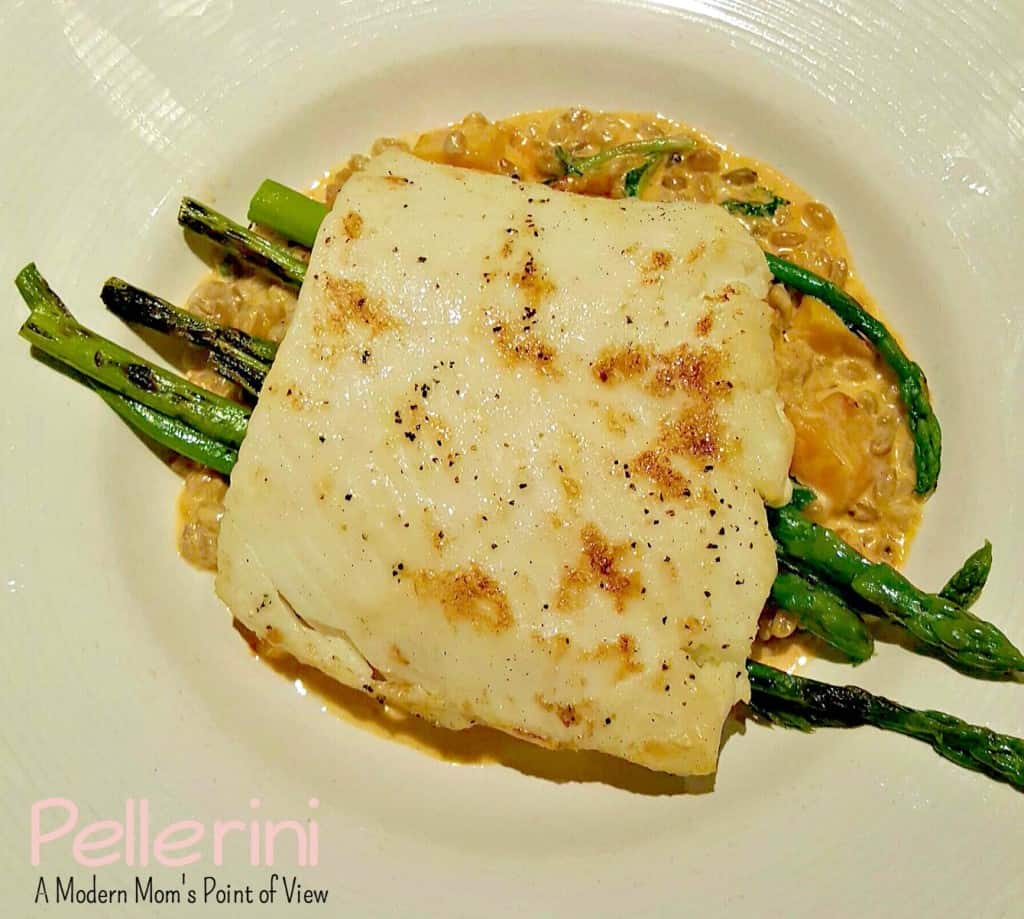 CPK Wild Halibut with Farro, Butternut Squash, Asparagus, and Kale
