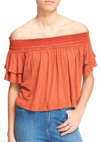 Nordstrom Half Yearly Sale Free People Santorini Off the Shoulder Top $40.80