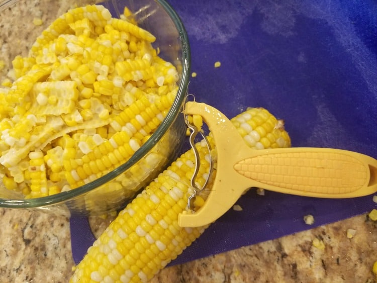 Summertime Side Dishes and Sips Shaving Corn Kernels