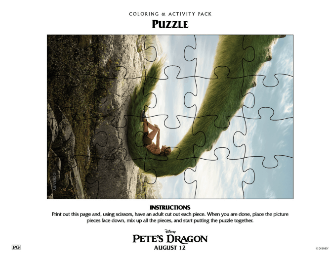 Petes Dragon Puzzle Printable