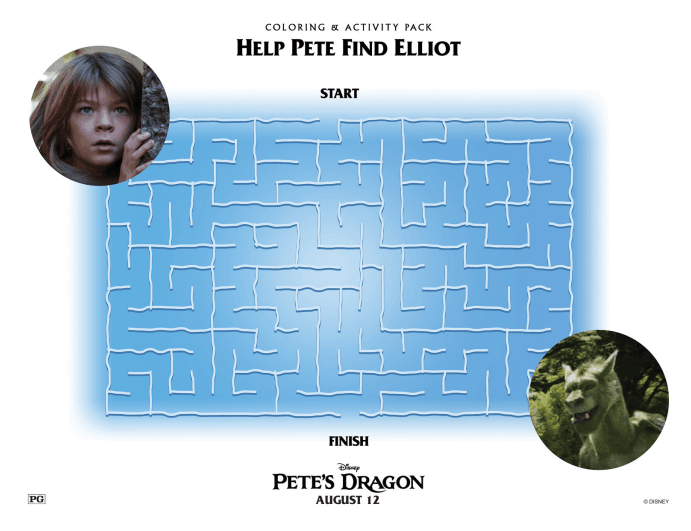 Petes Dragon Maze Printable