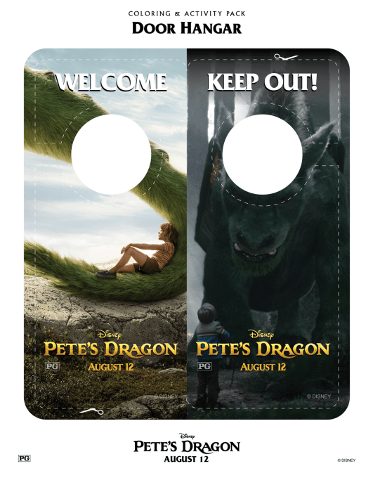 Petes Dragon Door Hanger Printable