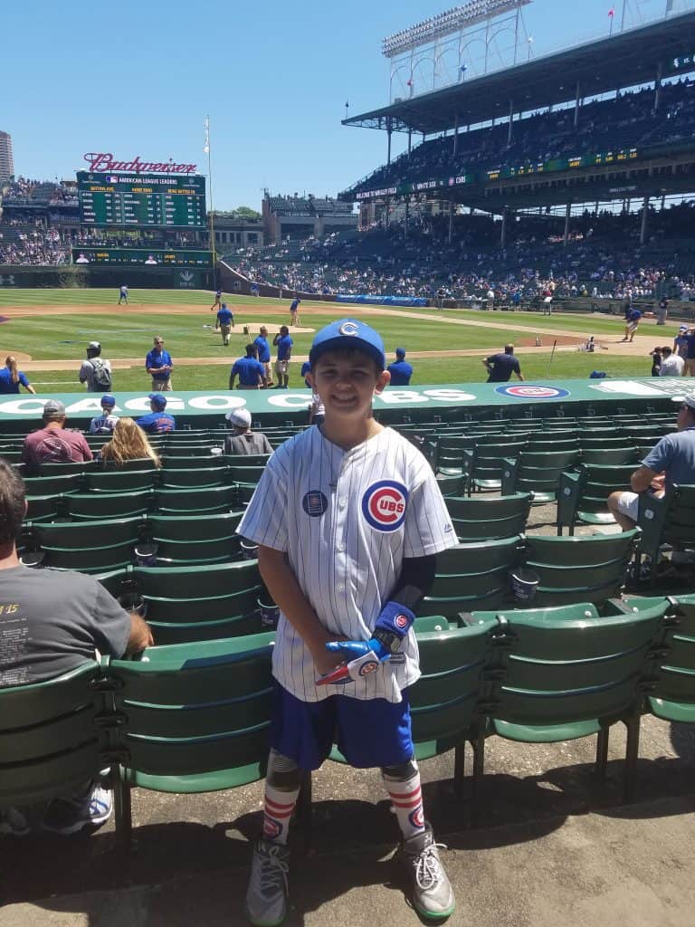 Wrigley Field Chicago Family Vacation Pre Game Photo of the Cubs fan