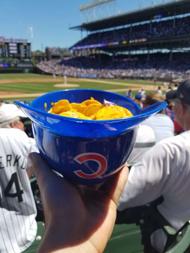 Wrigley Field Chicago Family Vacation nachos with cheese