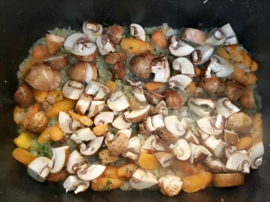 Coq au vin veggies