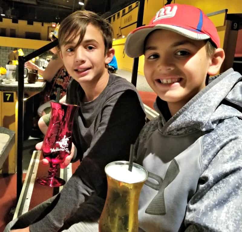 my sons together at Medieval Times