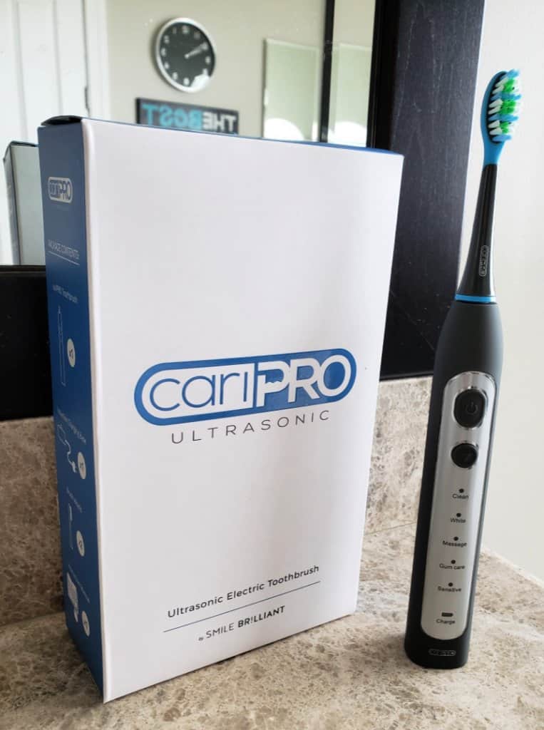 cariPRO Ultrasonic Toothbrush and box