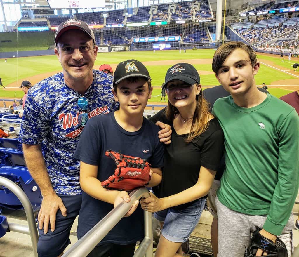 Miami Marlins with the Family