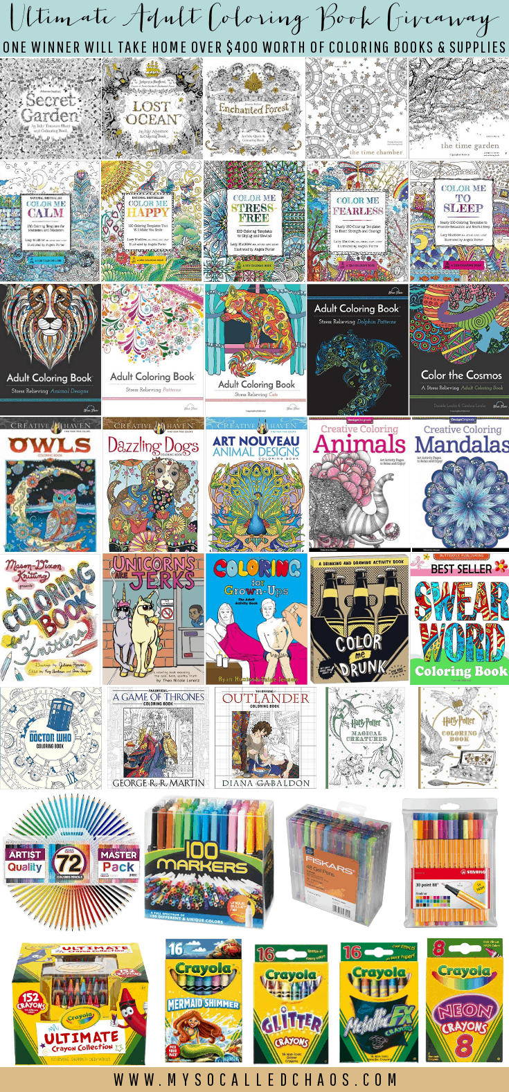 Ultimate Adult Coloring Book Giveaway - Big May Giveaway 2016