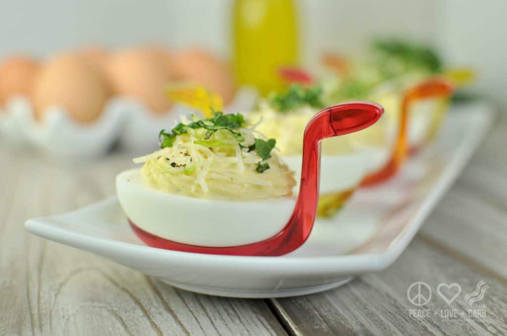 Mother's Day Brunch Ideas - Caesar Salad Deviled Eggs