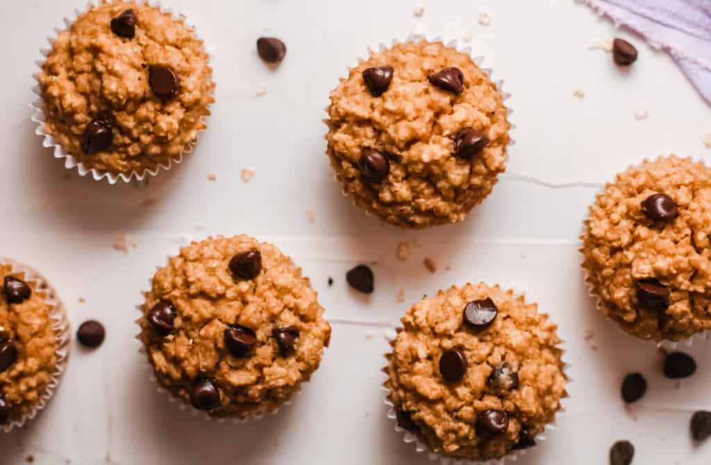 Mother's Day Brunch Ideas - Chocolate Peanut Butter Oatmeal Muffins