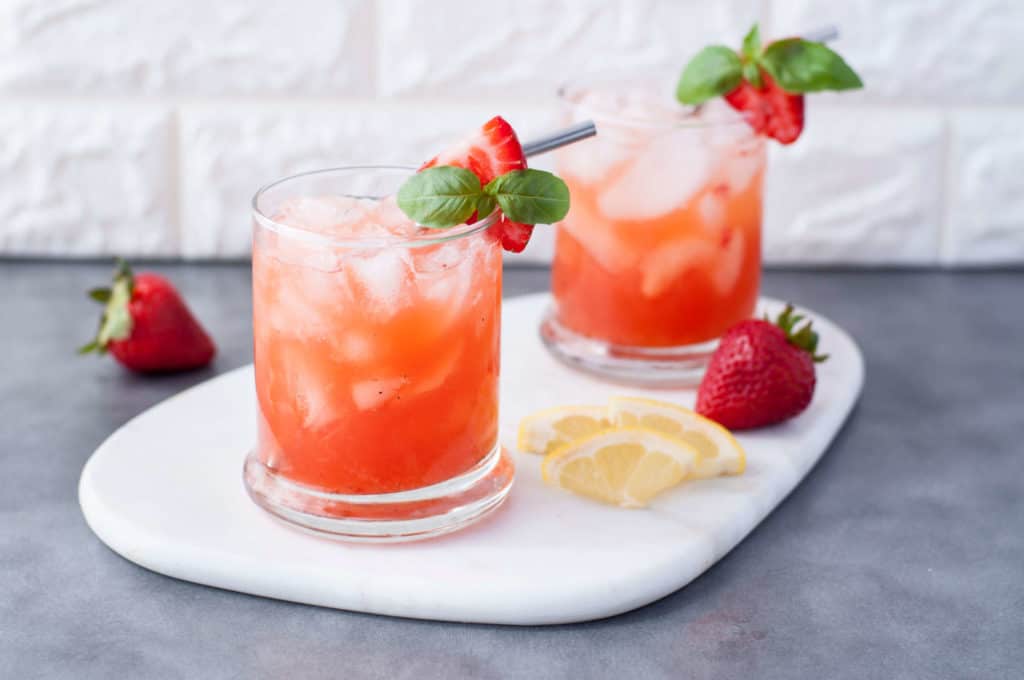 Mother's Day Brunch Ideas - Strawberry Basil Bourbon Smash