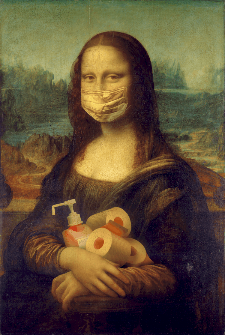 Mona Lisa with a mask on