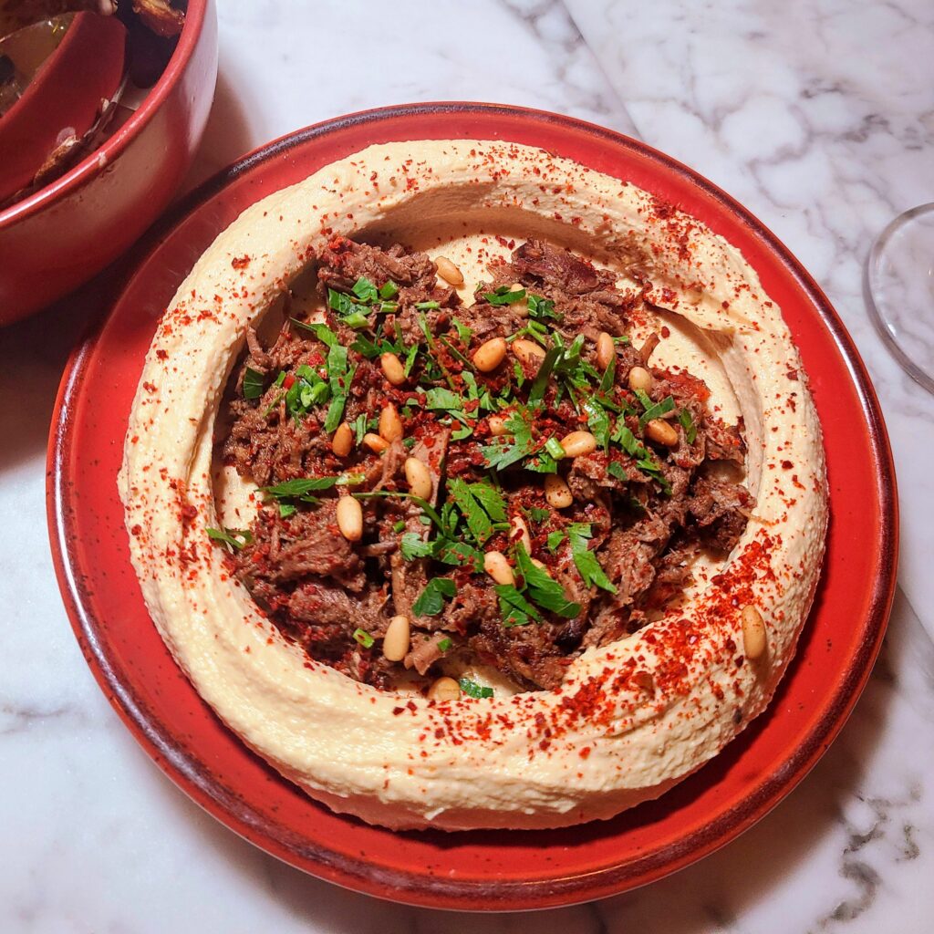 Amar Mediterranean Bistro Hummus with Lamb